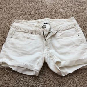 white jean shorts